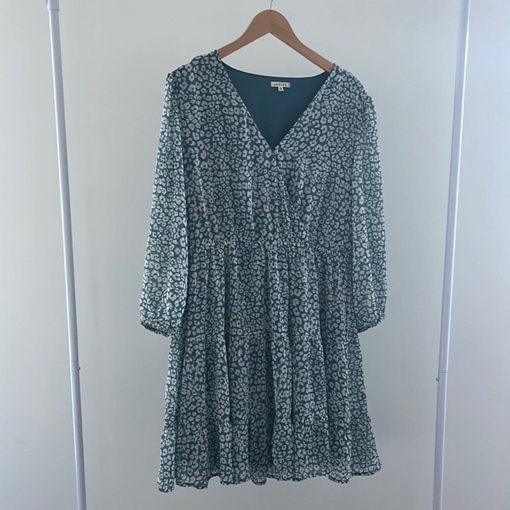 5/$25 NWOT Tiered Leopard Print Midi Dress